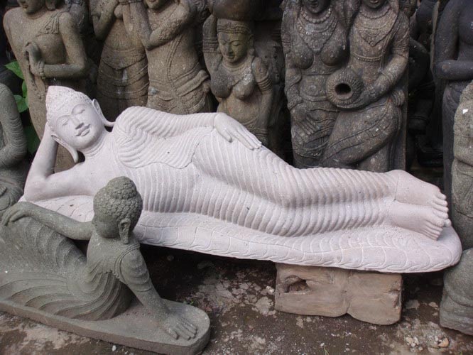 Large Sleeping Stone Buddha Statue 83"